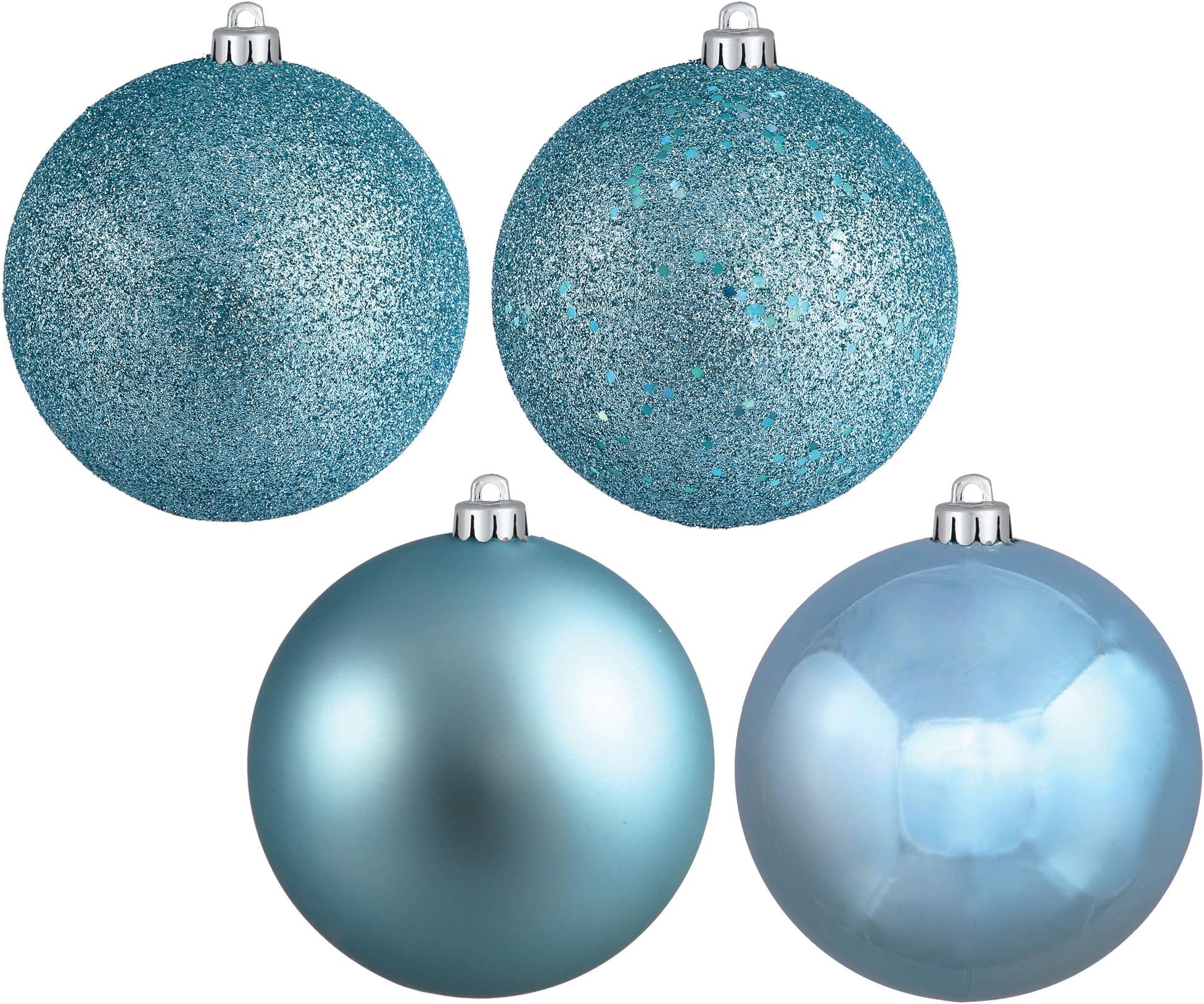 Vickerman 2.75" Baby Blue 4-Finish Ball Ornament Assortment, 20 per Box