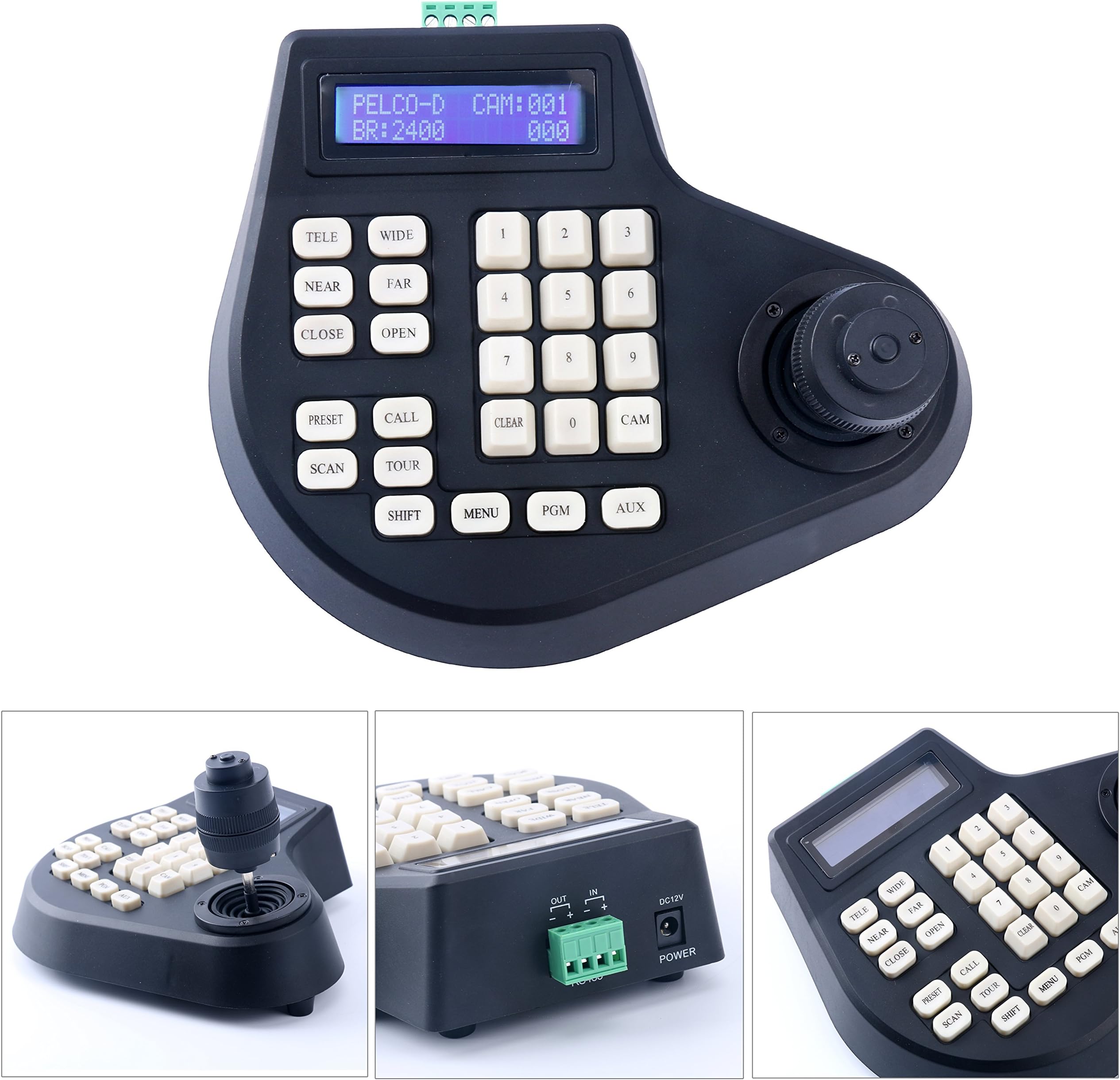 YaeKoo 4 Axis Dimension joystick cctv keyboard controller for ptz Speed Dome Camera