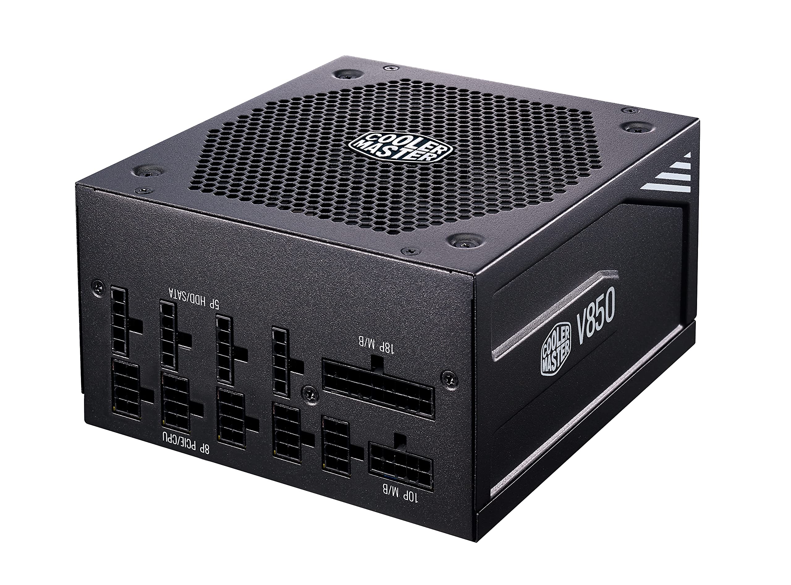 Cooler Master V850 Gold V2 PSU, Enchufe EU: 850W, 80 PLUS Gold, Modular Total, Fuente de Alimentación ATX, Ventilador FDB 135mm, Modo Semi-Fanless, 10 Años Garantía, Cables PCI-e 16AWG, Edición Negra