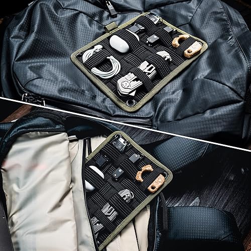 Miniatura 8 de TACTICAL_GEEK TCM EDC - Tabla organizadora para equipo de viaje, mochila antideslizante y elástica para equipo de viaje, organizador de rejilla