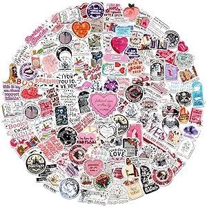150 PCS Romance Book Stickers, Waterproof Holographic Bookish Stickers Reading Glitter Vinyl Decals for Laptop, Water Bottle, Phone, Journal, Scrapbook, Bumper, Skateboard, Luggage, Helmet