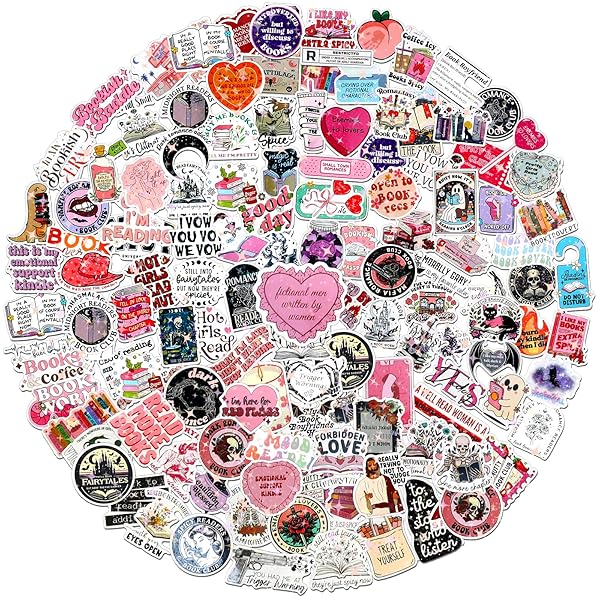 150 PCS Romance Book Stickers, Waterproof Holographic Bookish Stickers Reading Glitter Vinyl Decals for Laptop, Water Bottle, Phone, Journal, Scrapbook, Bumper, Skateboard, Luggage, Helmet