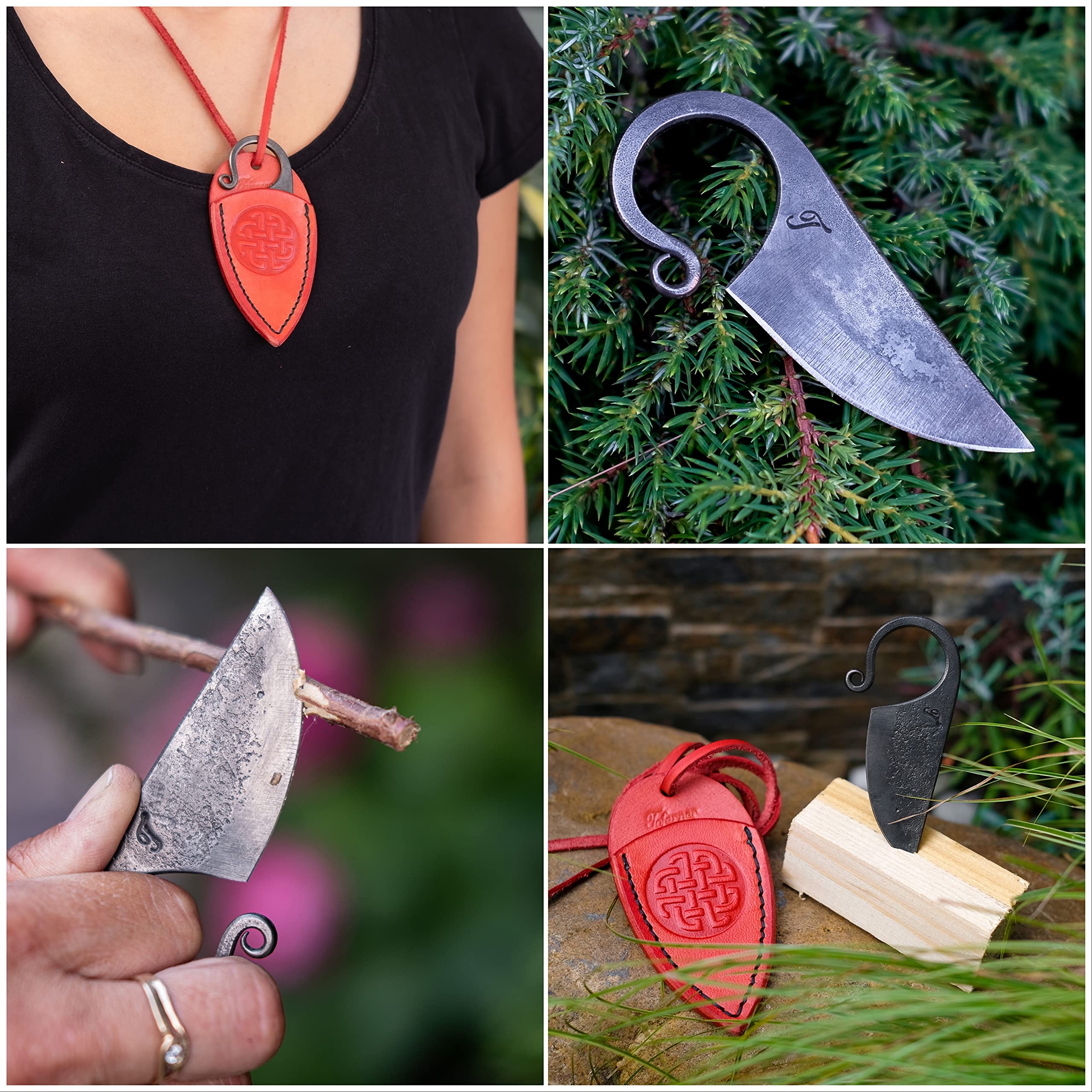 Toferner Original Gift, Beautiful Product - Celtic Pocket Knife, Hand Forged Knife.Hardened Blade, Vintage, Art Collection, Antiquity, Great.Beautiful Product.