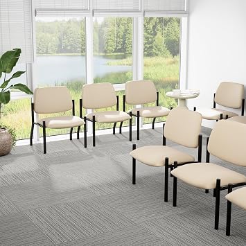 Boss Armless Guest Chair, 400 lb. Weight Capacity, Beige