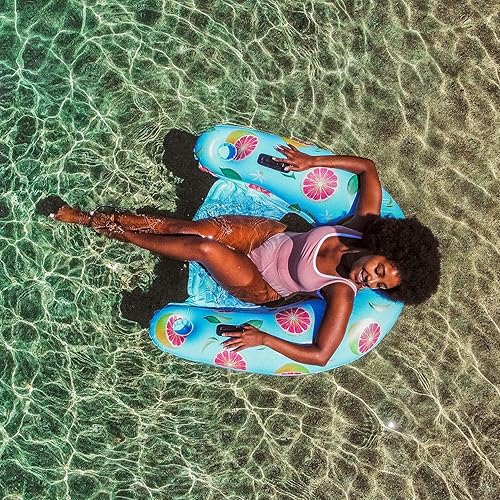 Miniatura 8 de PoolCandy Flotadores inflables para piscina, tumbonas, sillas de sol y piscinas de sol con estampado de pomelo