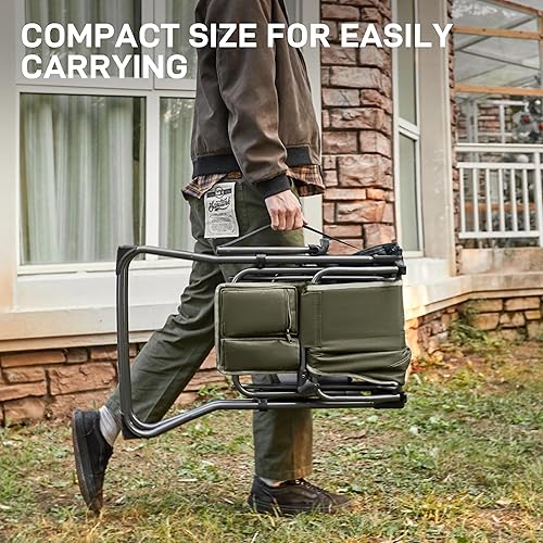 Miniatura 4 de EVER ADVANCED Silla portátil de 30.7 pulgadas de altura de asiento plegable de directores, taburete de bar plegable alto con mesa auxiliar para