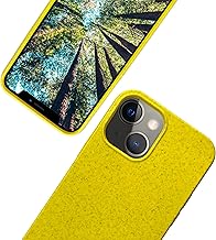 eplanita Eco Mobile Phone Case Compatible with iPhone 14, Plant Fiber, Drop Protection Cover, Durable and Sustainable (Yellow, for iPhone 14)