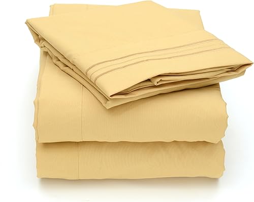 Sweet Home Collection Juego de sábanas de 4 piezas 2000 12 colores de calidad egipcia con bolsillo profundo, tamaño California King, color camello Sweet Home Collection Juego de sábanas de 4 piezas 2000 12 colores de calidad egipcia con bolsillo profundo, tamaño California King, color camello