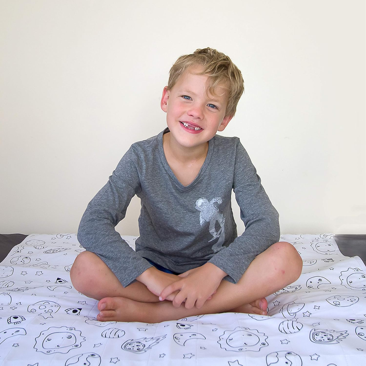BROLLY Sheet - Bed Pad - with Wings - Single Bed Pad - 100% Cotton Sleep Surface - Space Pattern - Size: 95 X 95cm - Image 3