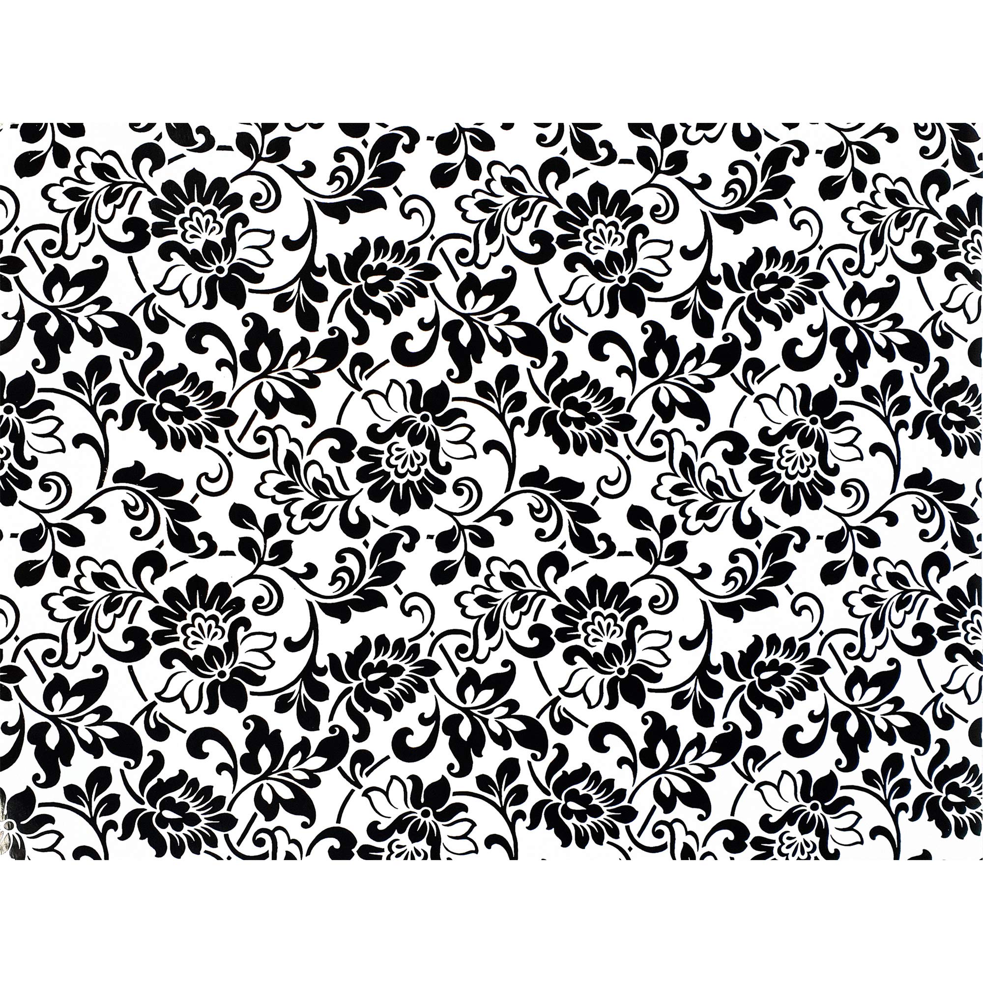 Folia samoprzylepna okleina meblowa klejowa dekoracja klejąca na meble szafę regał półkę stół fronty meblowe modne wzory dekoracyjne 90x1500 cm Ornament Biało- Czarny