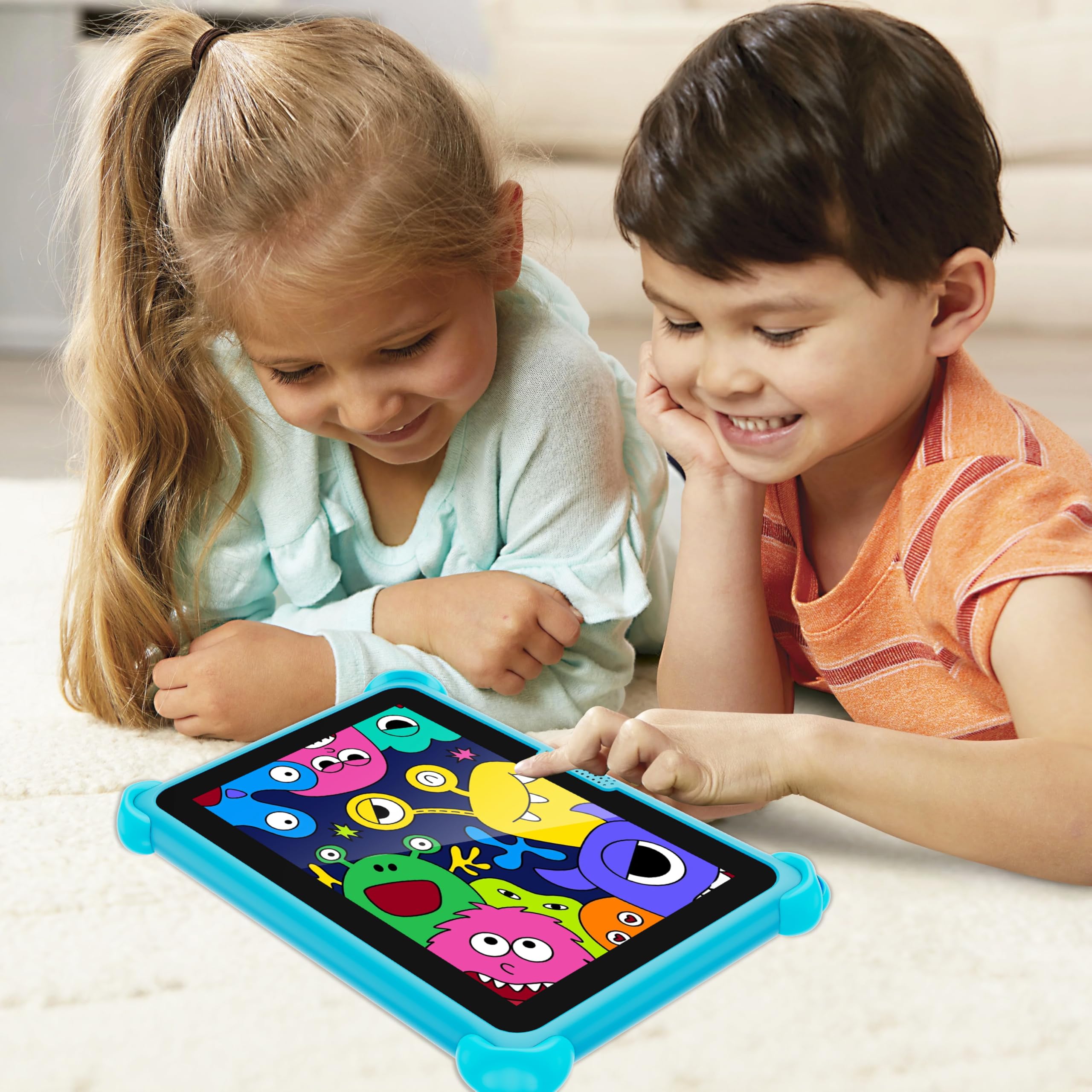 Tablet para Niños de 7 Pulgadas 32GB Android Tablet Niños con WiFi Funda Protectora Control Parental Tableta Infantil de 3 a 7 años (Azul)