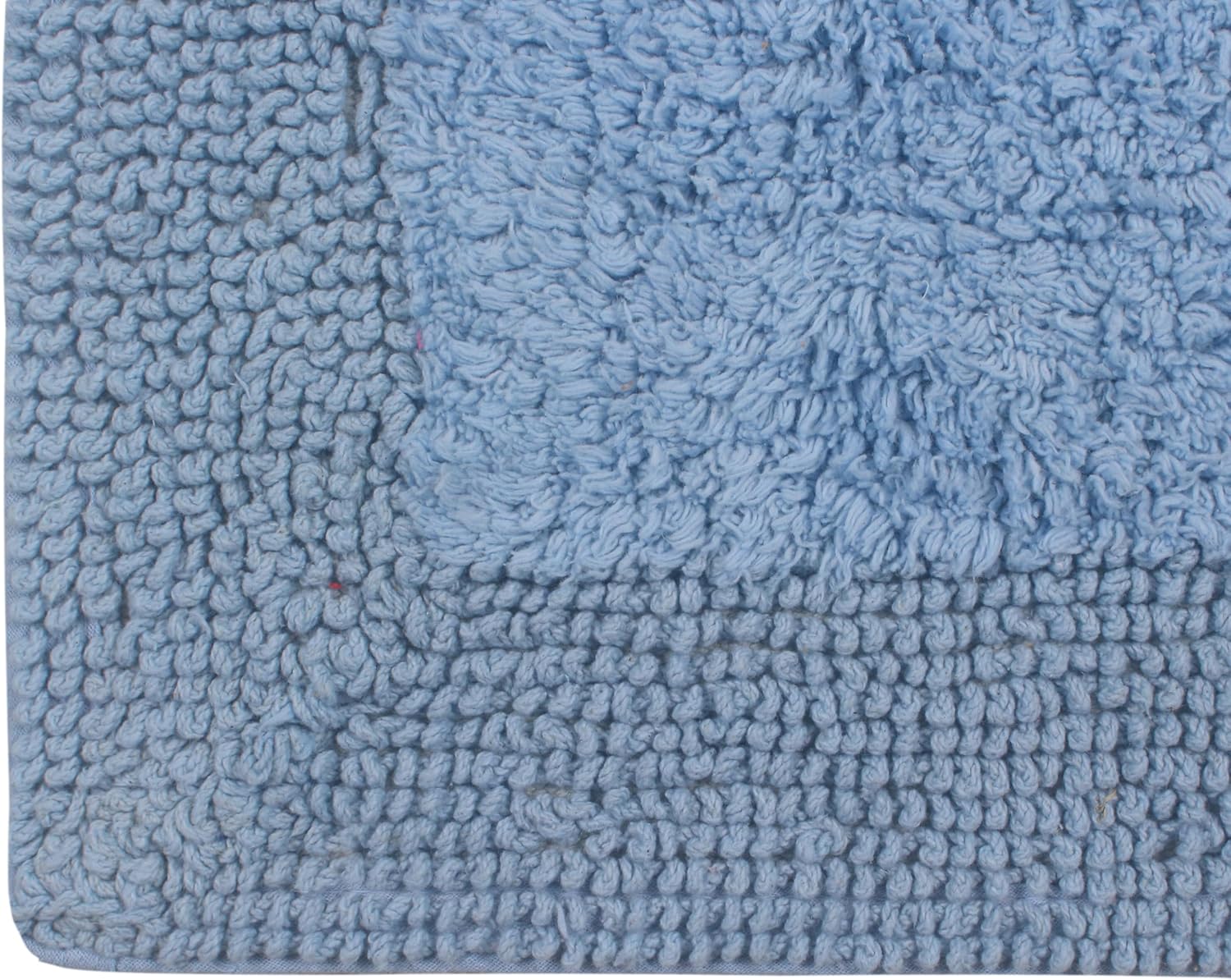 Home Weavers Luxury Collection 100% Reversible Cotton Bathroom Rugs Set, Washable Rug, Soft Cotton Extra Soft and Absorbent Bath Rug, Bath Mat Set, Bath Floor Mat Non Slip, 2 Piece Set(M+L), Blue