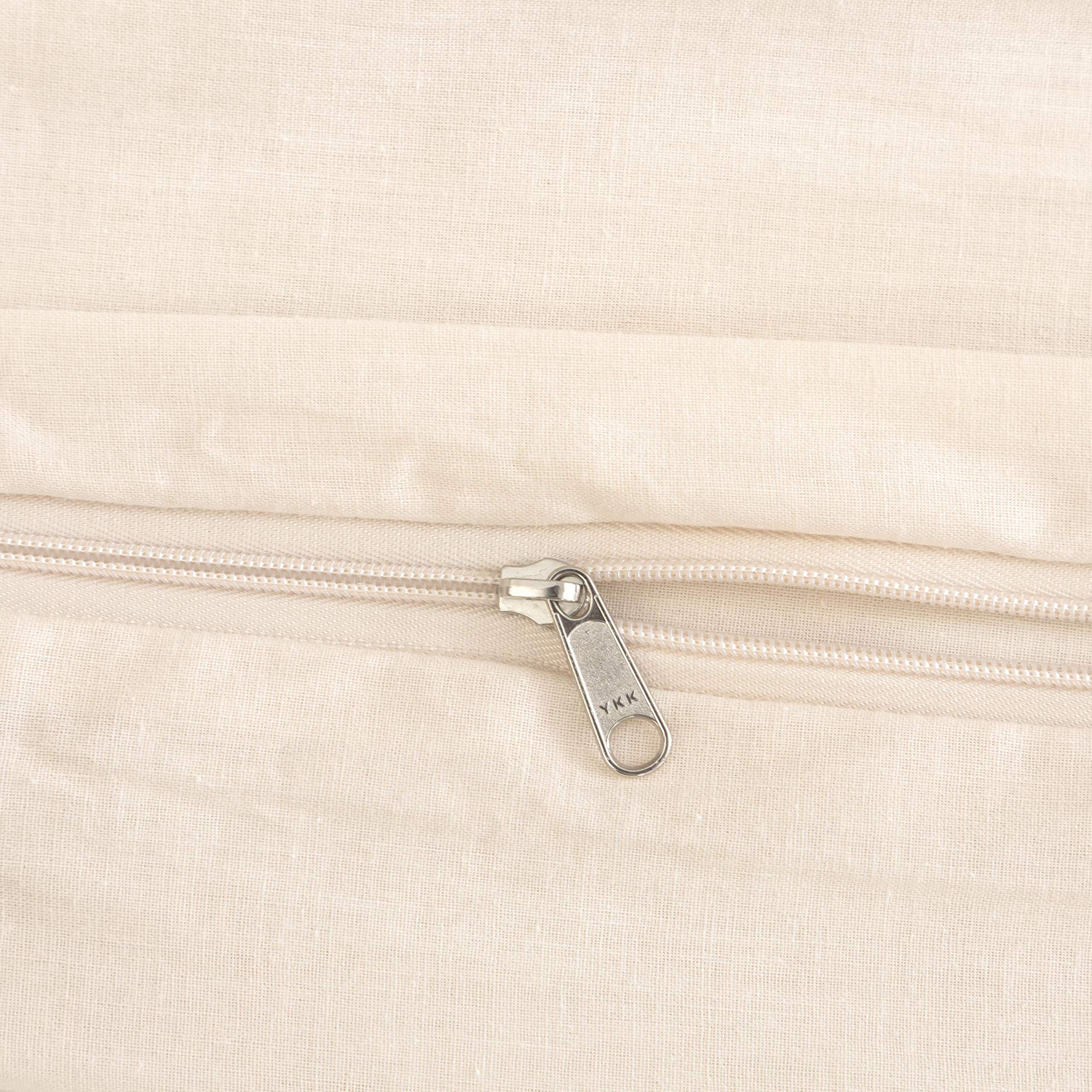 AYSW Baumwolle Bettwäsche 155x220 cm Beige 1 Bettbezug mit 1 Kopfkissenbezug 80x80 cm