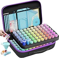 Vista 25 de ARTDOT Contenedor de almacenamiento de 120 ranuras para kits de arte de diamantes para adultos, cajas de almacenamiento portátiles de cuentas