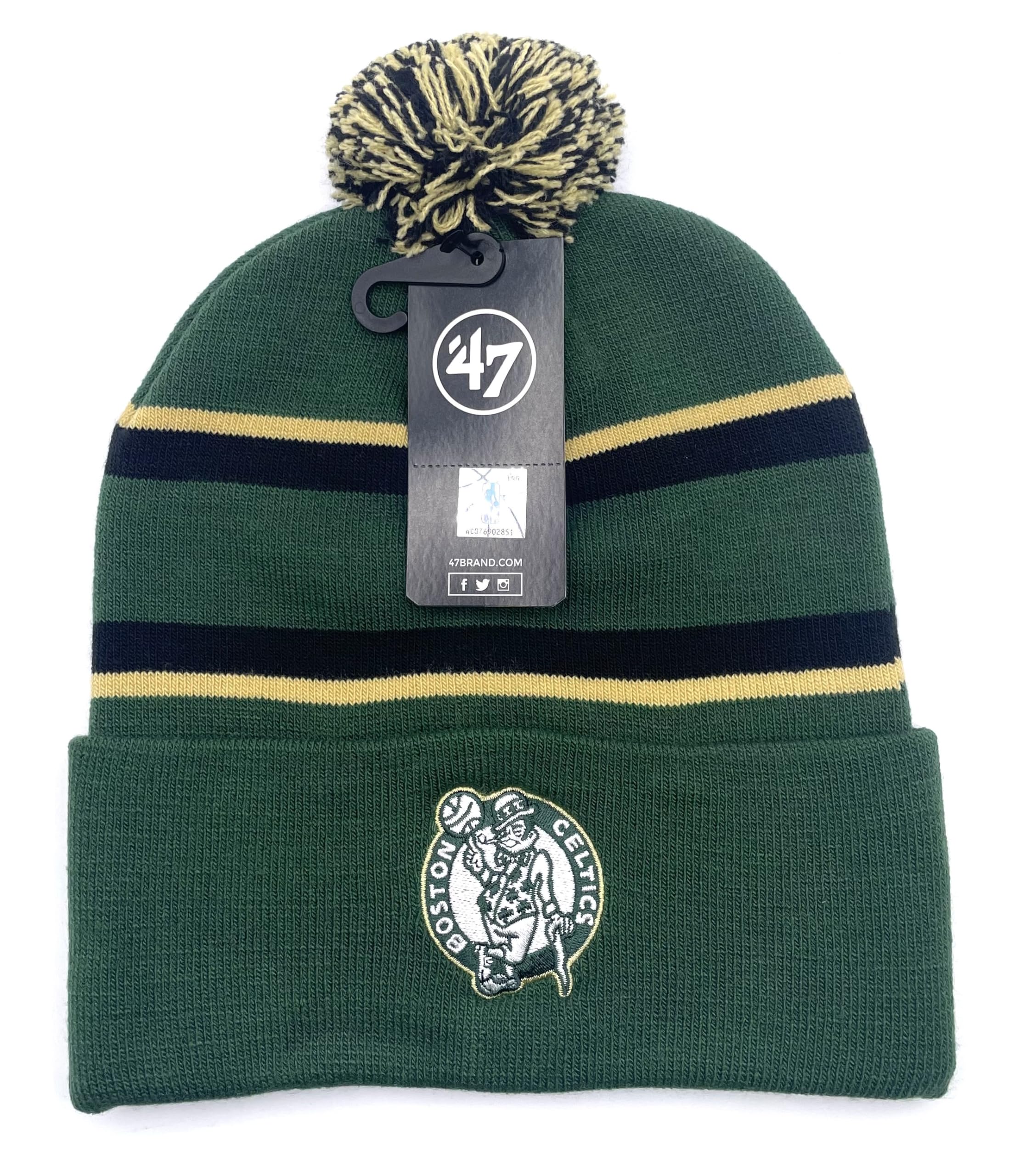 47 Officially Licensed Boston Celtics Classic Edition Cuffed Knit Pom Beanie Basketball Team Logo Hat