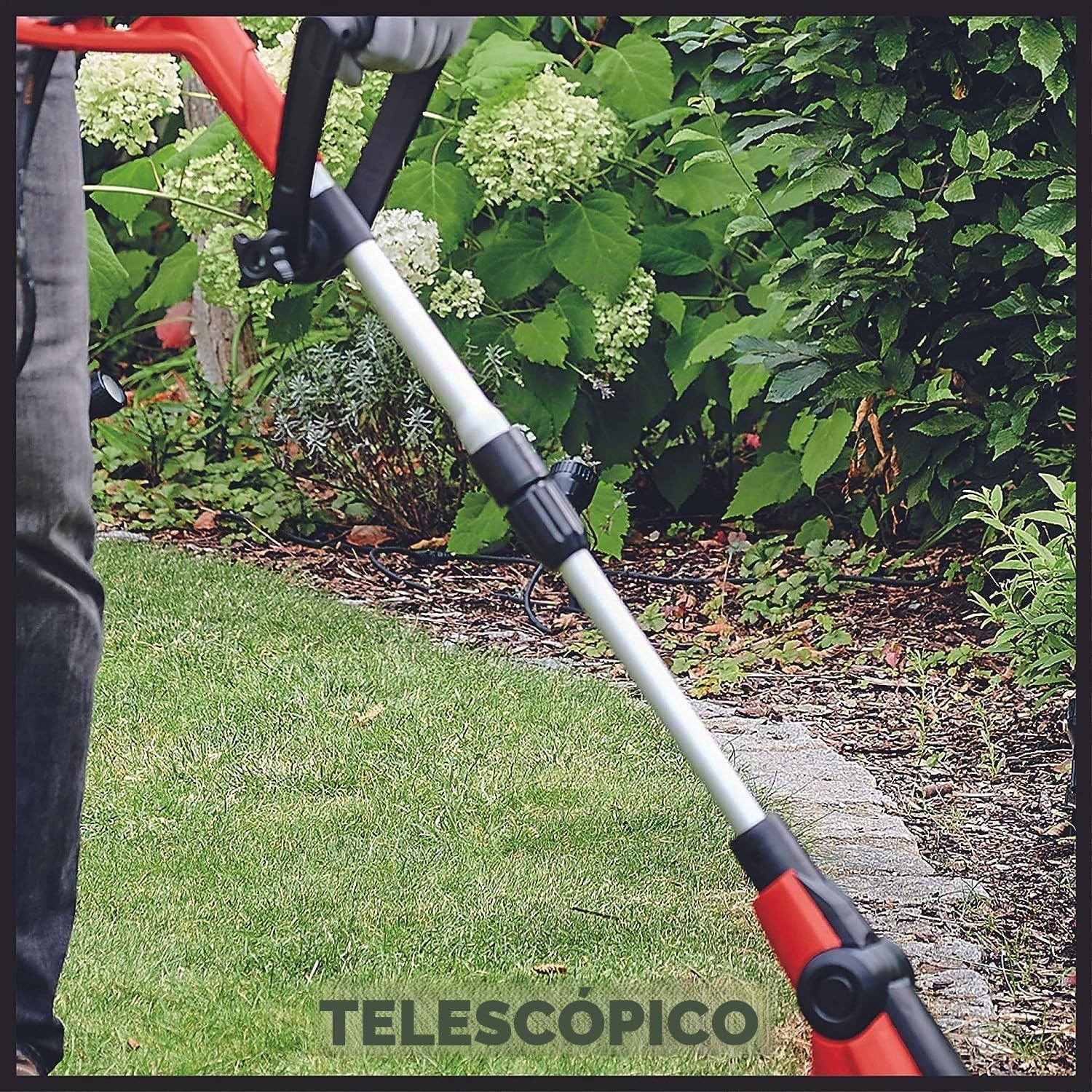Einhell Recortabordes eléctrico GC-ET 4530 (Cabezal del Motor con 4 Posiciones de inclinación y rotación de 180 °, Mango de Aluminio telescópico Extensible Continuo, Protector de Flores)