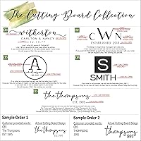 Vista 5 de Tabla de cortar de bambú personalizada, decoración de cocina rústica hecha a mano, alternativa de bloque de carnicero grande y duradera con grabado