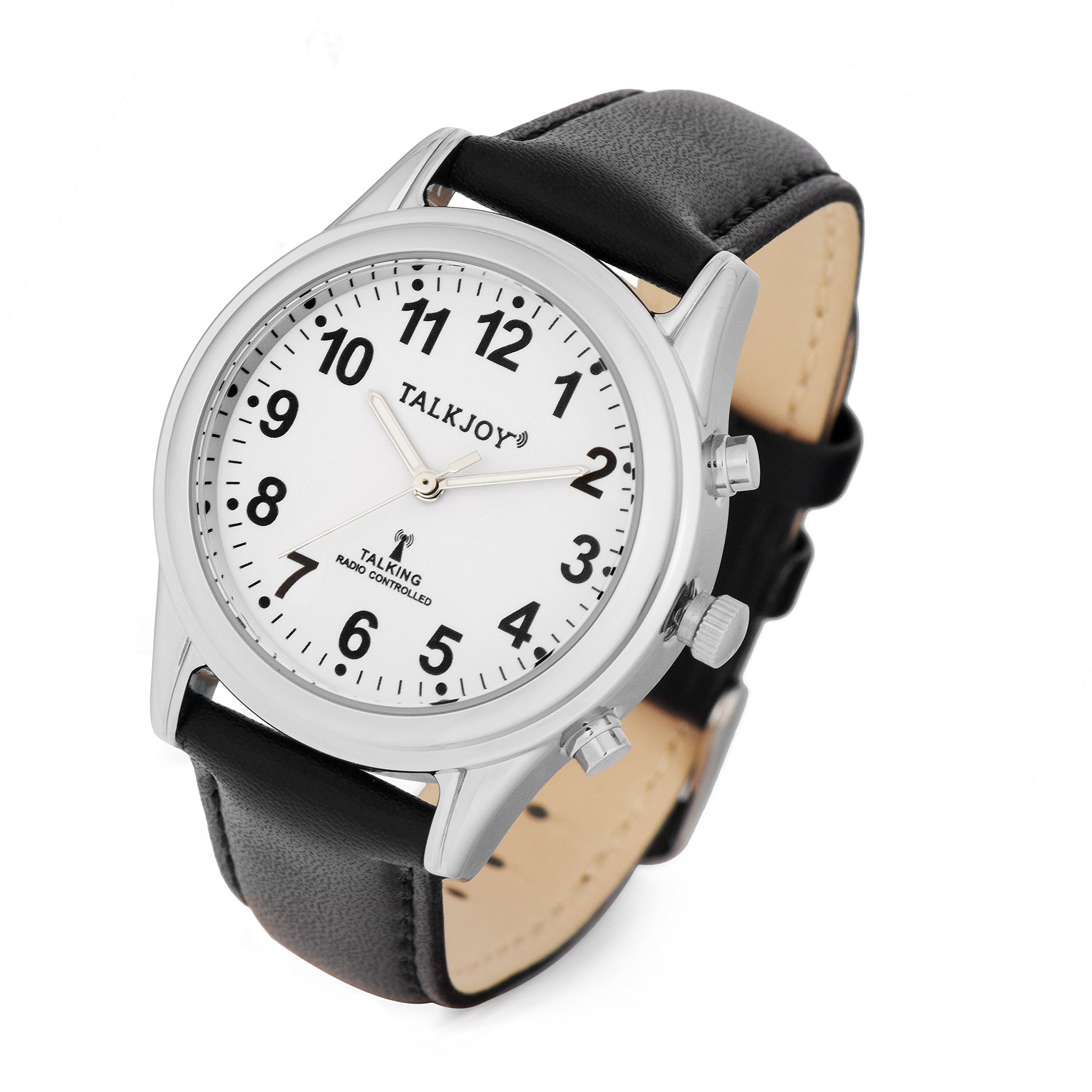 Donna Orologio Parlante Radiocontrollato In Pelle Orologio Bracciale Argento anziani non vedenti Orologio in pelle