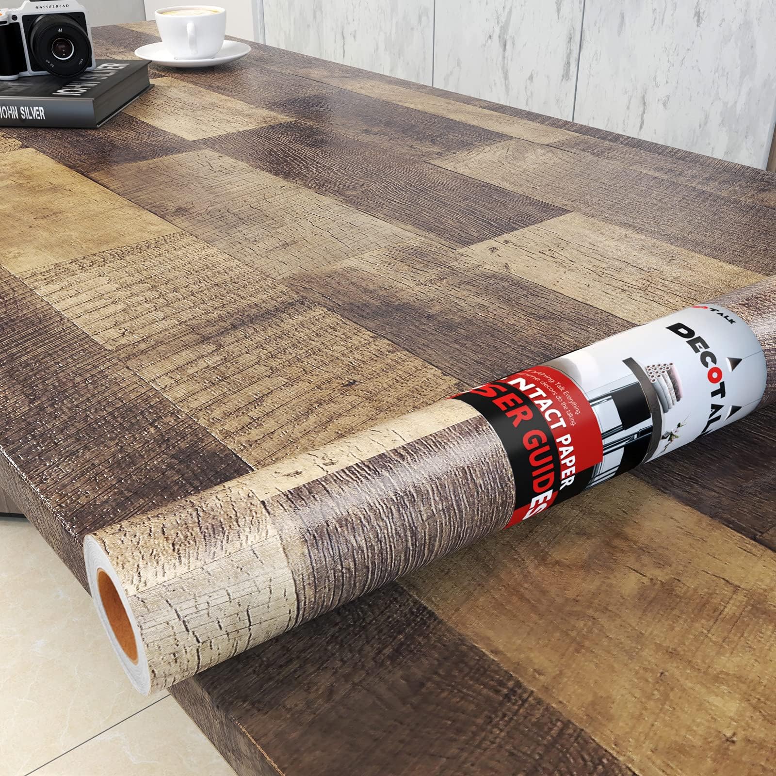 Decotalk Shiplap Peel and Stick Wallpaper Shiplap Contact Paper for Cabinets 20"x120" Wood Plank Wallpaper Self Adhesive Wood Contact Paper Peel and Stick Shiplap Wallpaper Wood Panels Wallpaper Vinyl