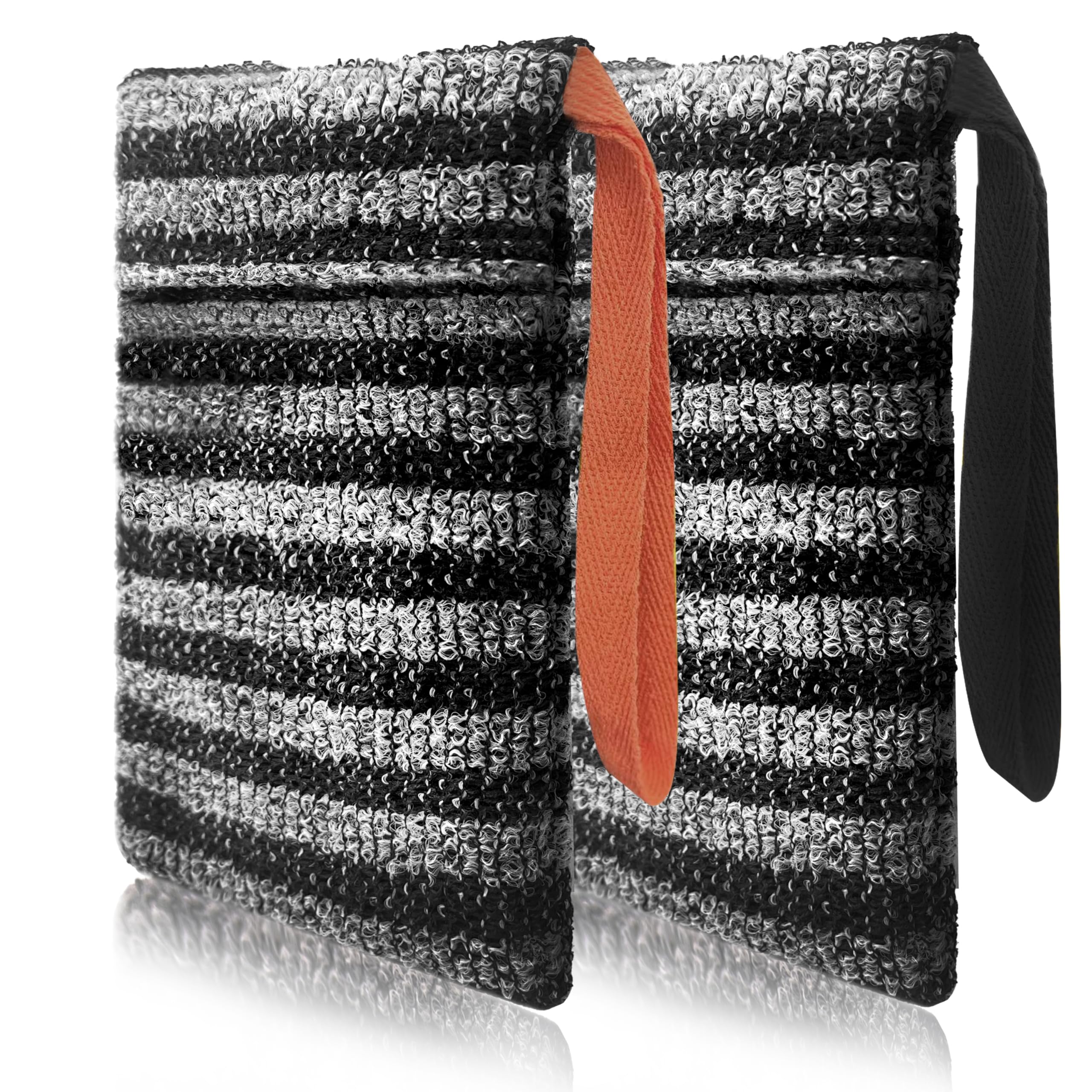 Beiskll 2 Pack Soap Bag Gentle Exfoliating,Bar Soap Pouch Saver Pocket, Body Scrubber Shower Bath Sponge Loofah (Grey)