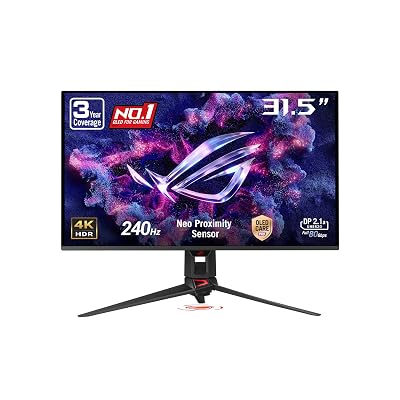Monitor Gamer ASUS ROG Swift 32" 4K QD-OLED, 240Hz, 0,03ms, G-SYNC, 99% DCI-P3, USB-C 90W, DisplayPort 2.1