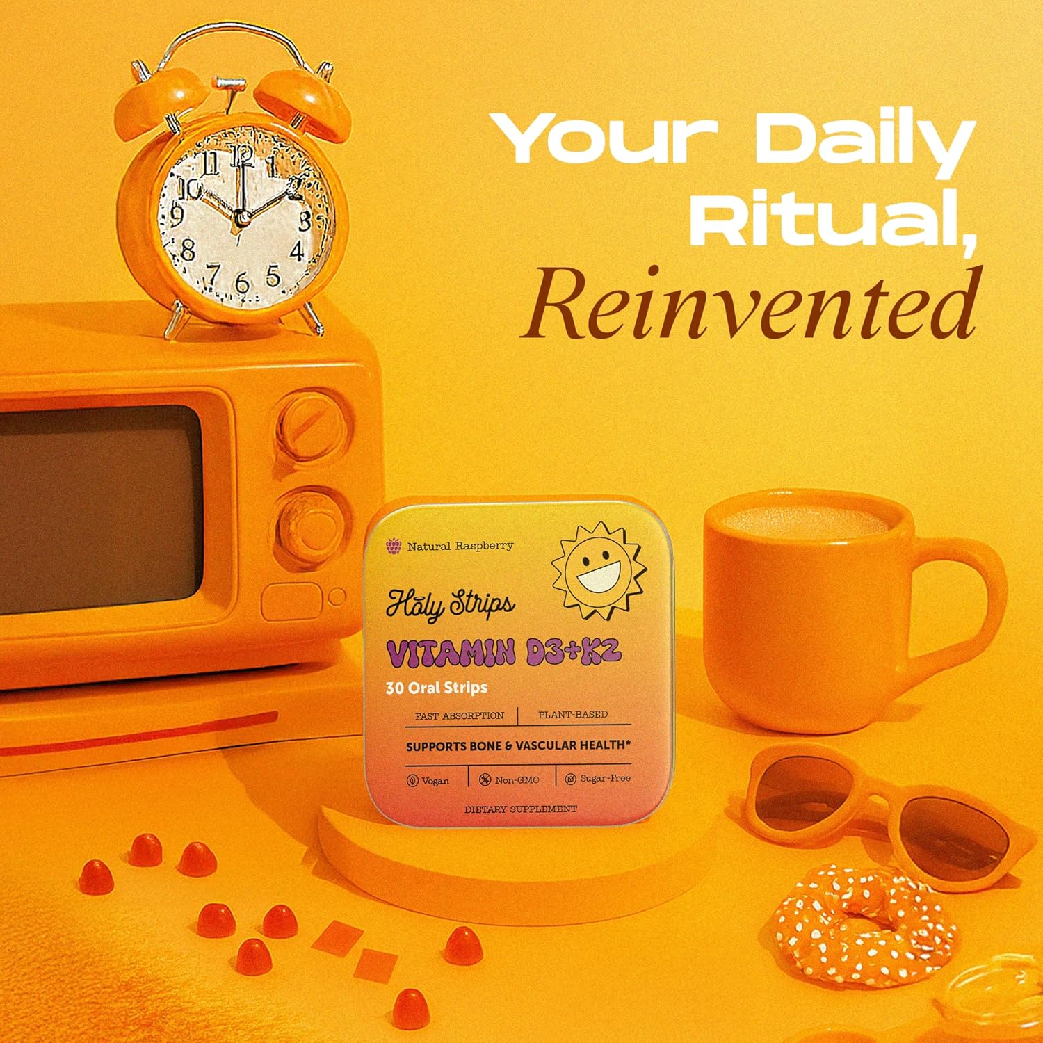 Vitamin D3 K2 Supplement 5000 IU - Fast-Absorbing Oral Strips for Bone & Heart Health - Vitamin D K2 Plant-Based Formula - D3K2 - High-Potency Vitamina D3 con K2- Non GMO - Sugar-Free (30 Count) - Image 6