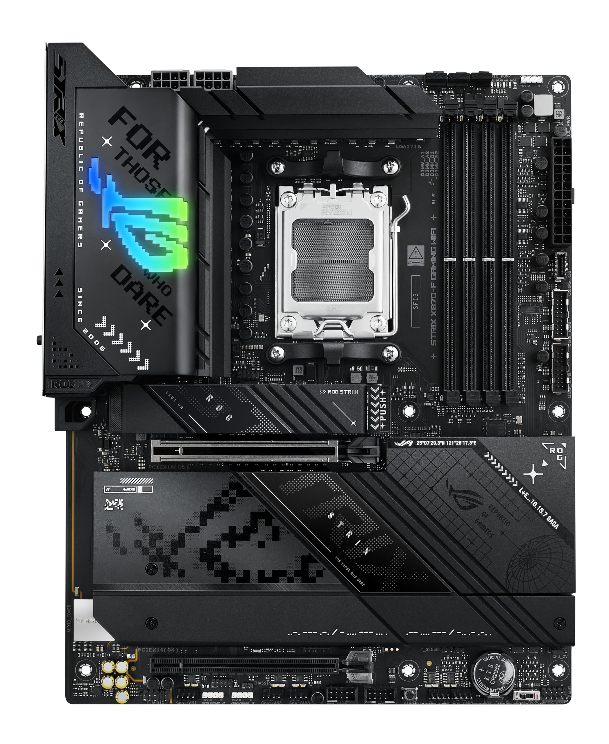 ASUS ROG Strix X870-F Gaming Mainboard Sockel AM5 (AMD, X870, ATX, 16+2+2 Power Stages, Dynamic OC Switcher, Core Flex, DDR5, WiFi 7, M.2, PCIe 5.0)