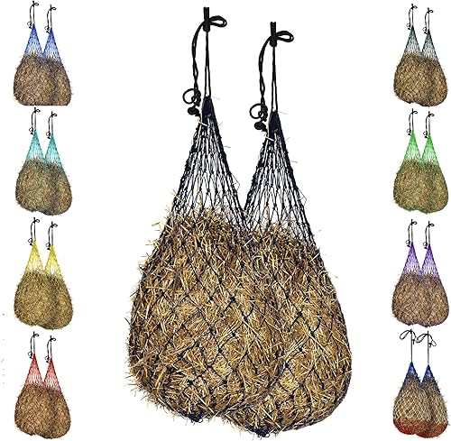 Vista 20 de Majestic Ally Red para heno, juego de 2, longitud: 54 pulgadas, agujeros de 3 x 3 pulgadas para caballos