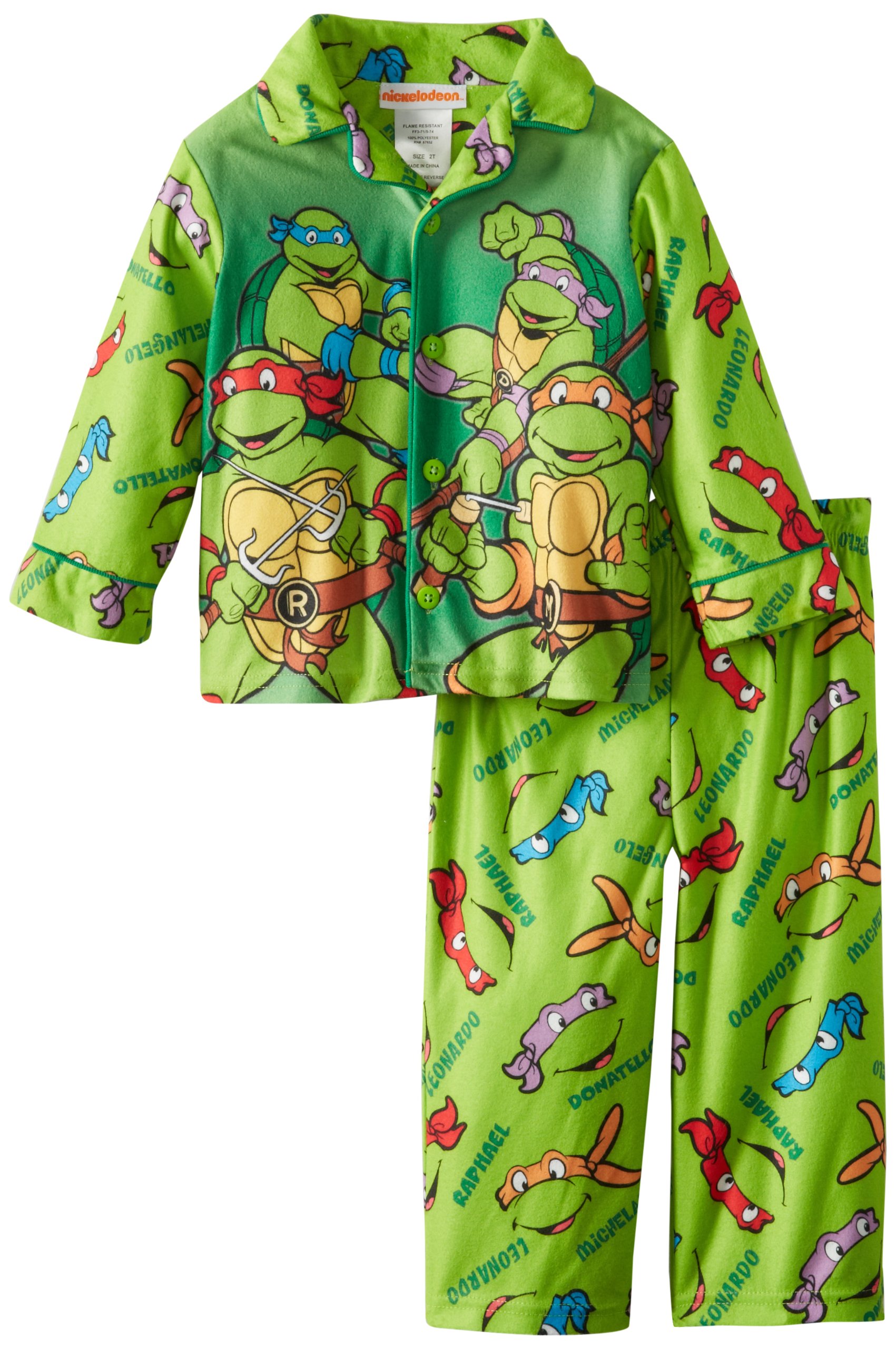 Nickelodeon Little Boys' Teenage Mutant Ninja Turtles 2 Piece Pajama Set