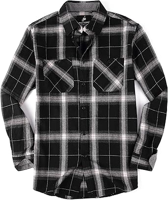 Alex Vando Mens Button Down Shirts Regular Fit Long Sleeve Casual Plaid Flannel Shirt