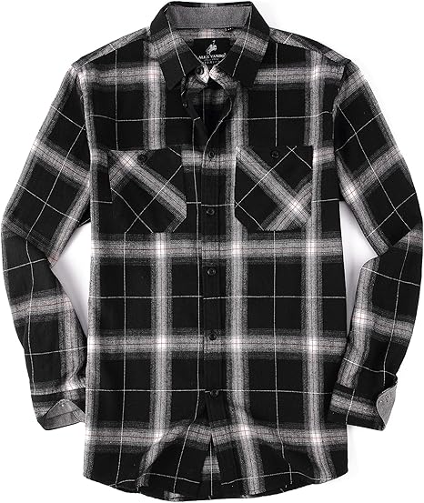 Alex Vando Mens Button Down Shirts Regular Fit Long Sleeve Casual Plaid Flannel Shirt