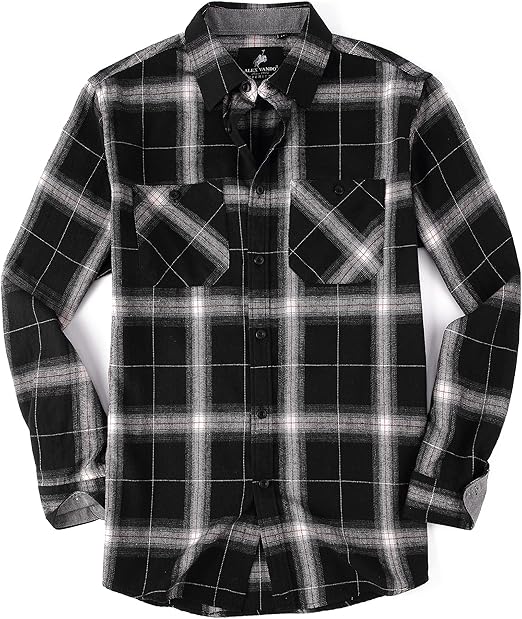 Alex Vando Mens Button Down Shirts Regular Fit Long Sleeve Casual Plaid Flannel Shirt