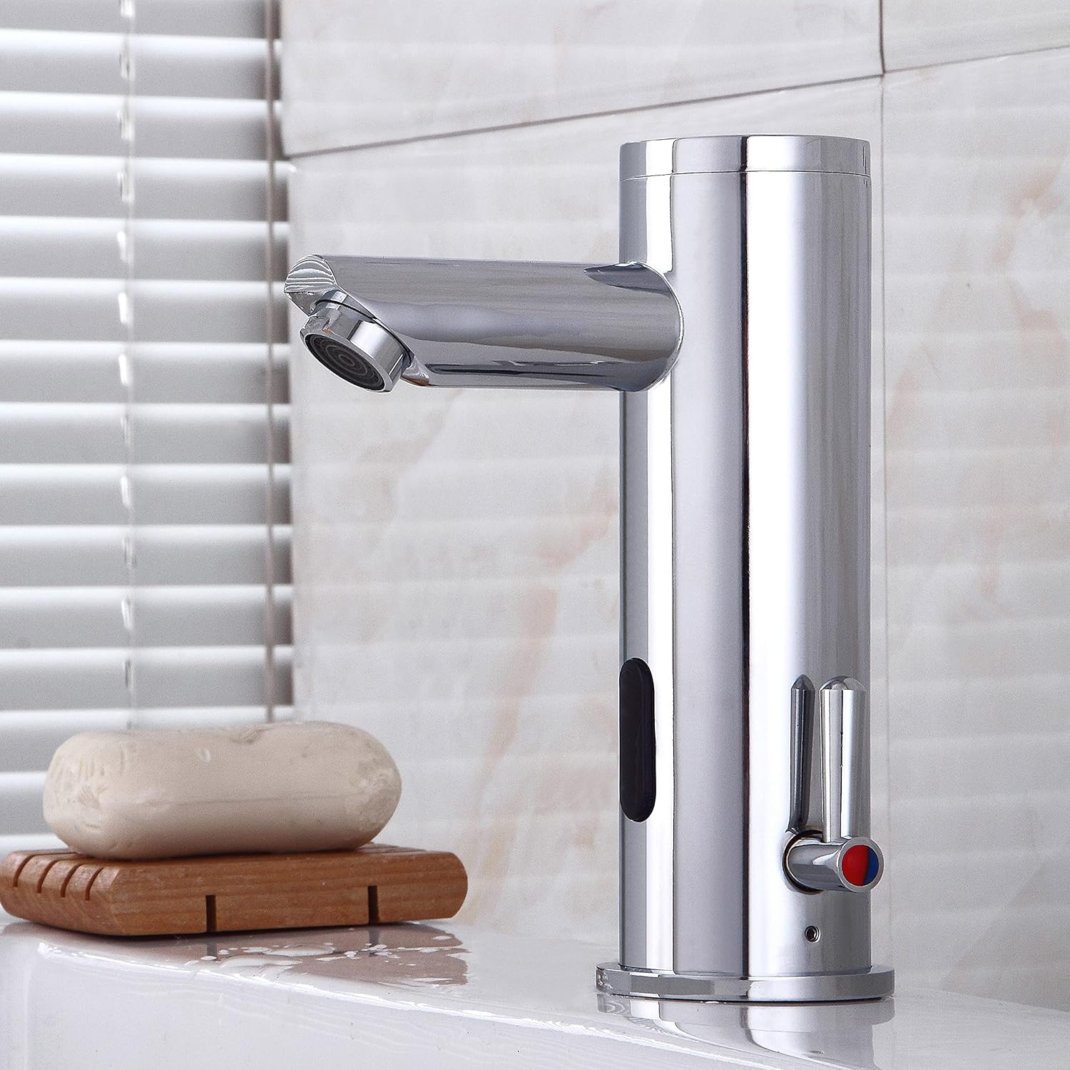 New Deal Platform Tall Body Basin Electronic Automatic Sensor Touchless Bathroom Sink Faucet, Motion Activated Hands-Free Vessel Sink Tap, Chrome Finished (High) (Normal A) Black Friday - 70% OFF Platform Tall Body Basin Electronic Automatic Sensor Touchless Bathroom Sink Faucet, Motion Activated Hands-Free Vessel Sink Tap, Chrome Finished (High) (Normal A)