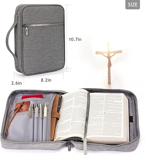 Miniatura 26 de Montana West Funda para la Biblia para mujeres y hombres con marcapáginas de cuero, fundas de transporte, bolsa de iglesia para protección al aire