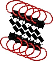 EPAuto 10 Pack 12V ATC/ATO In-Line Fuse Holders 12 AWG Heavy Duty Wire Waterproof Lid Up to 30A