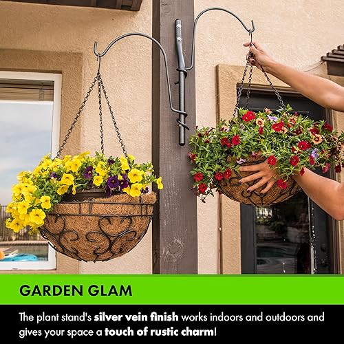 Vista 31 de Yard Butler Centro de pájaros de árbol de patio, soporte duradero para comedero de pájaros y soporte para plantas colgantes con 3 ganchos y anillo