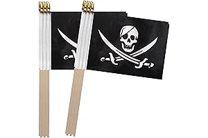 TSMD Pirate Jack Rackham Stick Flag Small Mini Hand Held Flags, Perfect...