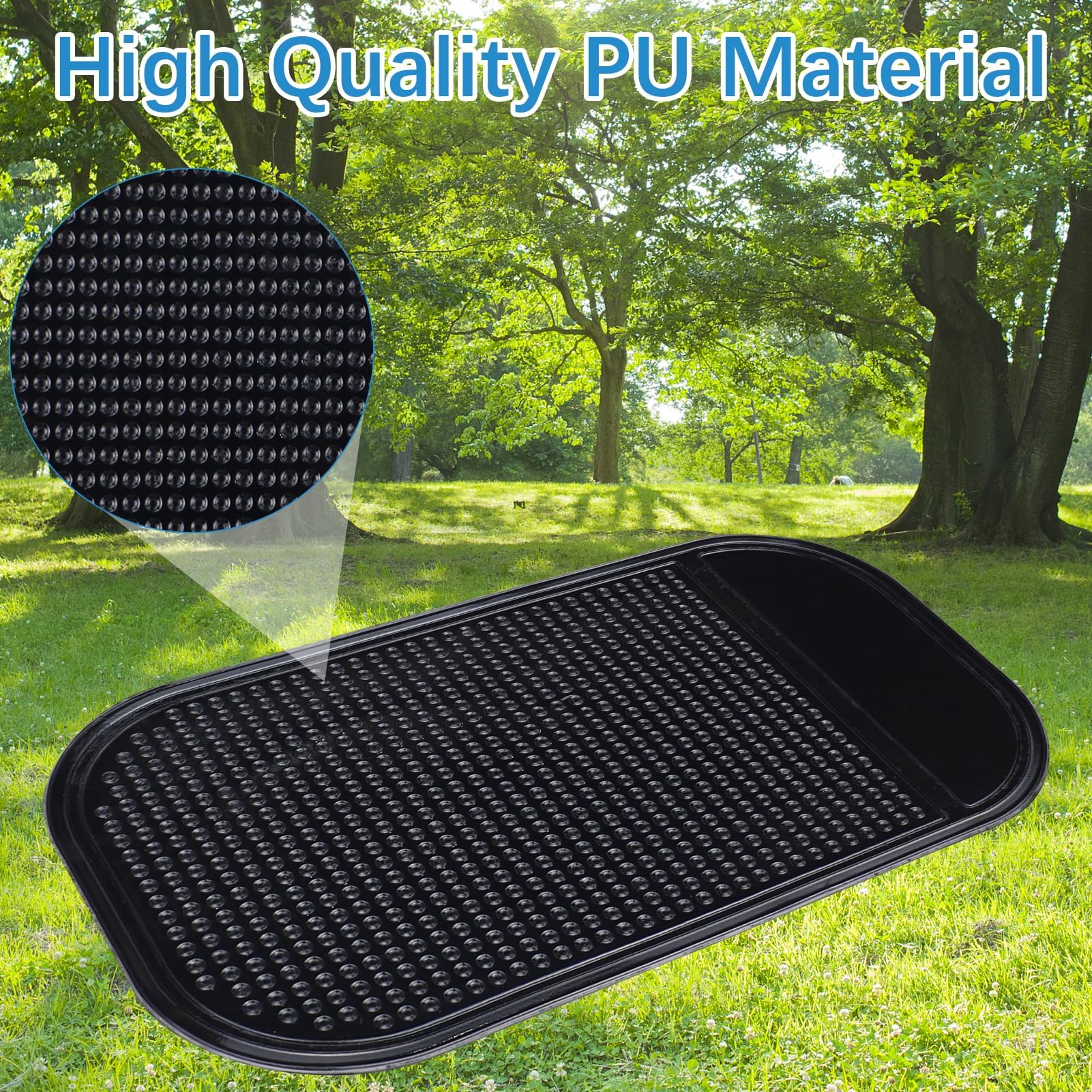 Image secondaire de Lot de 6 tapis antidérapants pour tableau de bord de voiture, tapis de fixation en silicone, avec forte adhérence, pour décoration