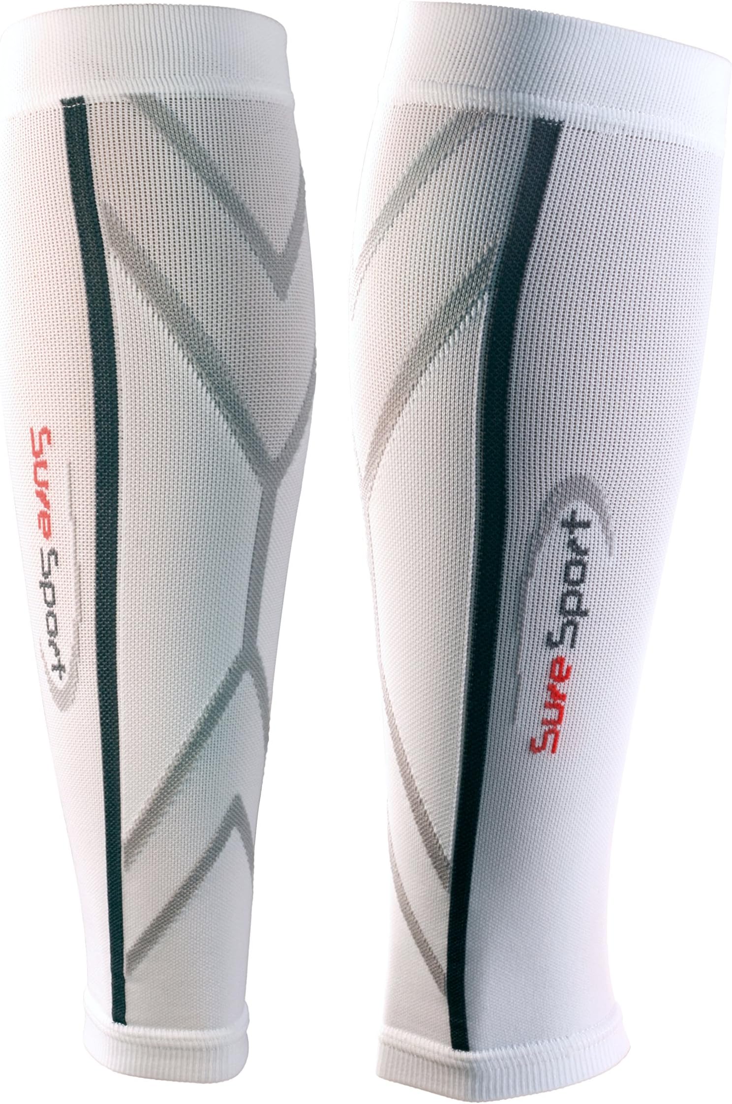 SureSport® Men's and Women's True Graduated Calf Compression Sleeves - 18-25 mmHg Medical Grade (Medium, White) Great for Shin Splints - Ideal uses include Crossfit, Basketball, Running, Baseball, Walking, Cycling, Training and Travel - Increases Circulation - Help Speed Recovery