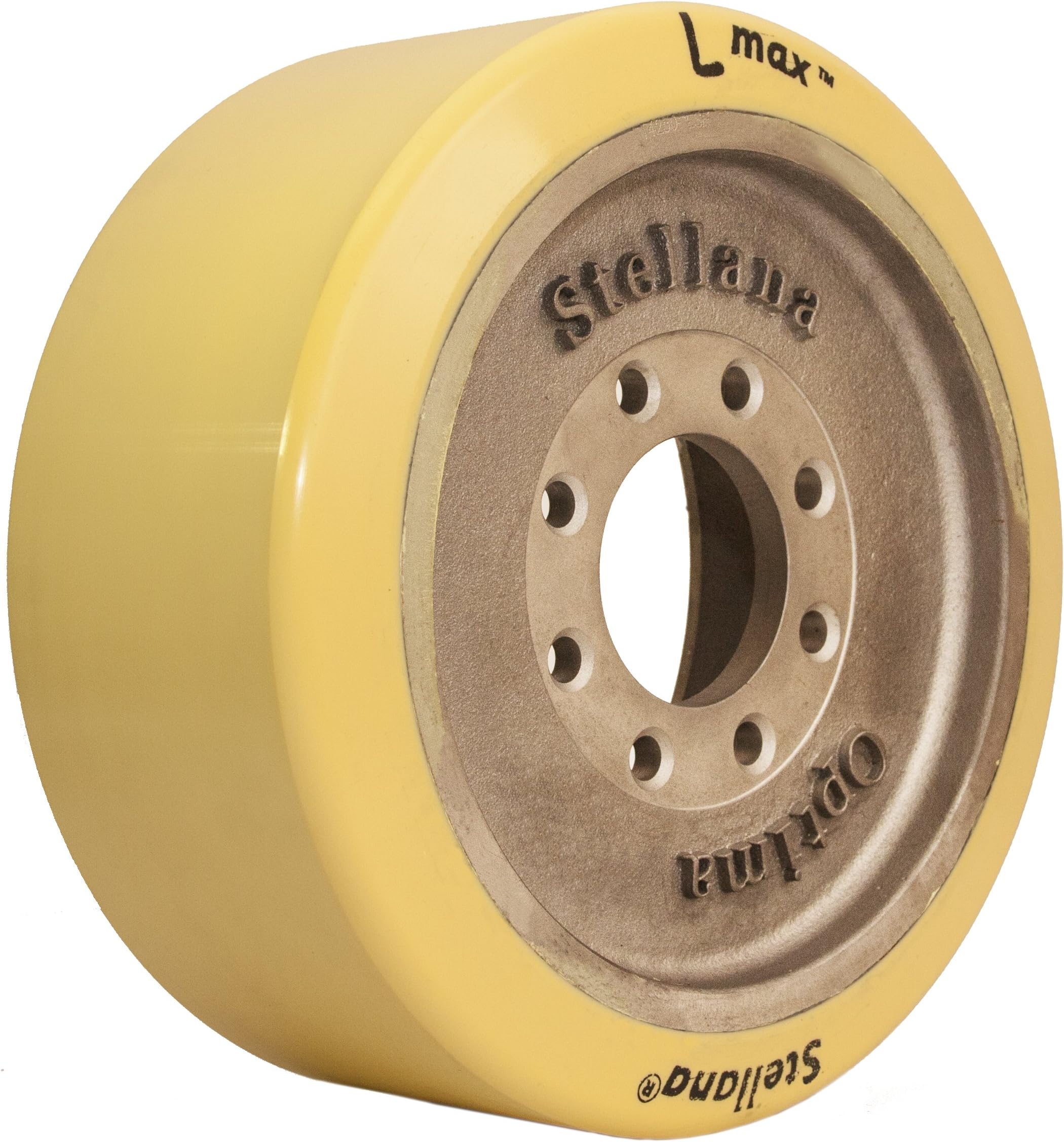 T4245-ESHPO 13" Outer Diameter x 5-1/2" Width Premium 85A (Lmax) Polyurethane Optima Bolt-On Drive-Steer Tire, Directly Replaces 79266 Forklift Crown