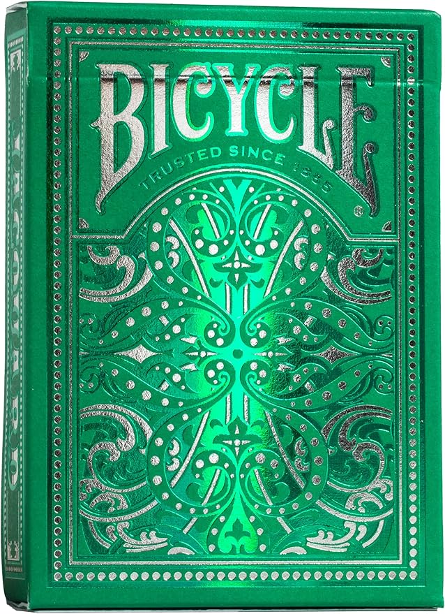 Bicycle Jacquard Premium Playing Cards, Silver and Emerald Green, 1