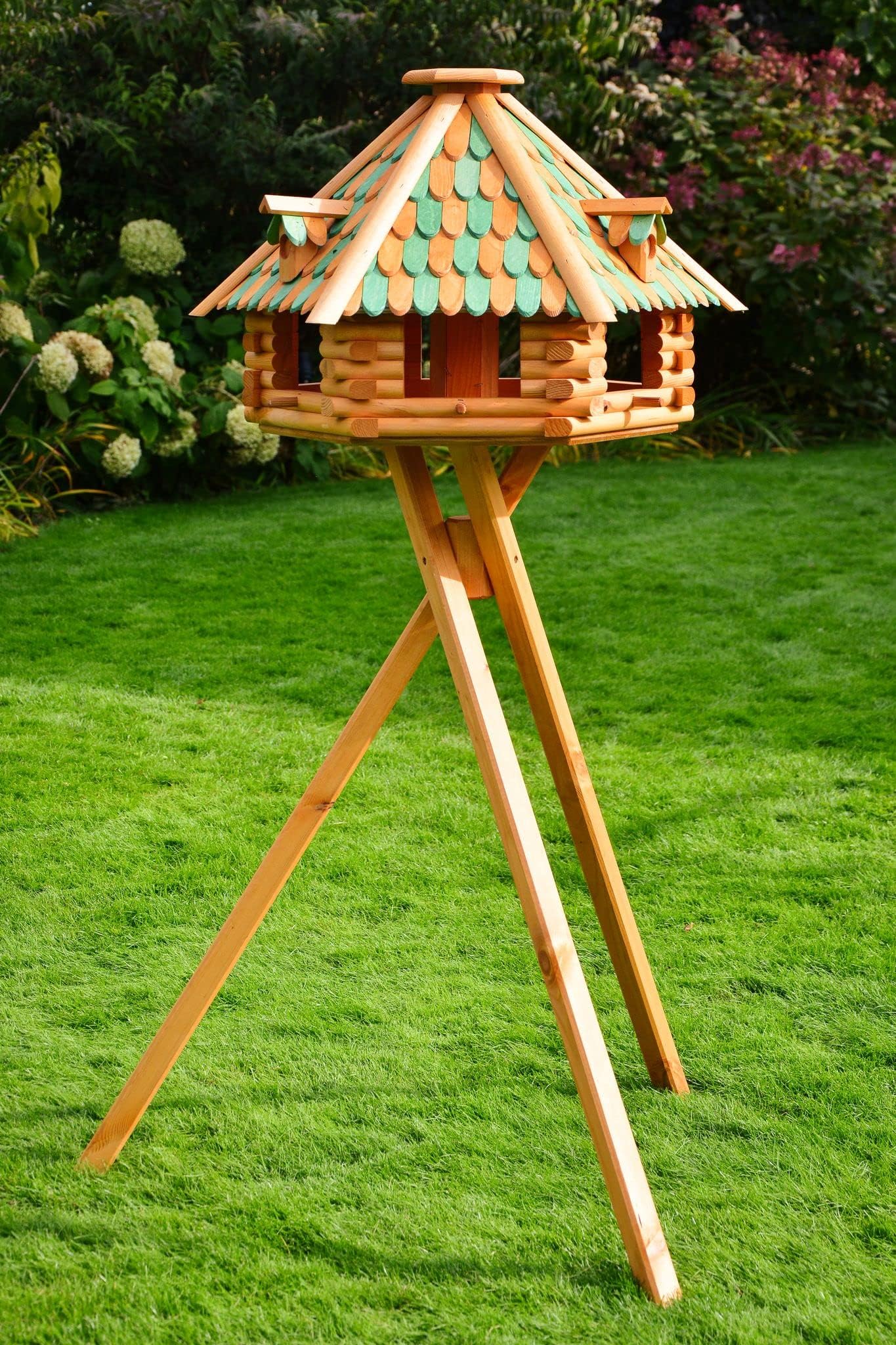 Woidwerk Manufaktur Deko-Shop-Hannusch V87 Mangeoire à Oiseaux Avec Toit En Bois De Mélèze