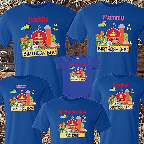 Miniatura 3 de Farm Birthday T-Shirts Farm Family Shirts Animals Birthday party Matching Family Cow Tractor Chicken Pig Dog Farm Birthday Shirts Custom Personalized