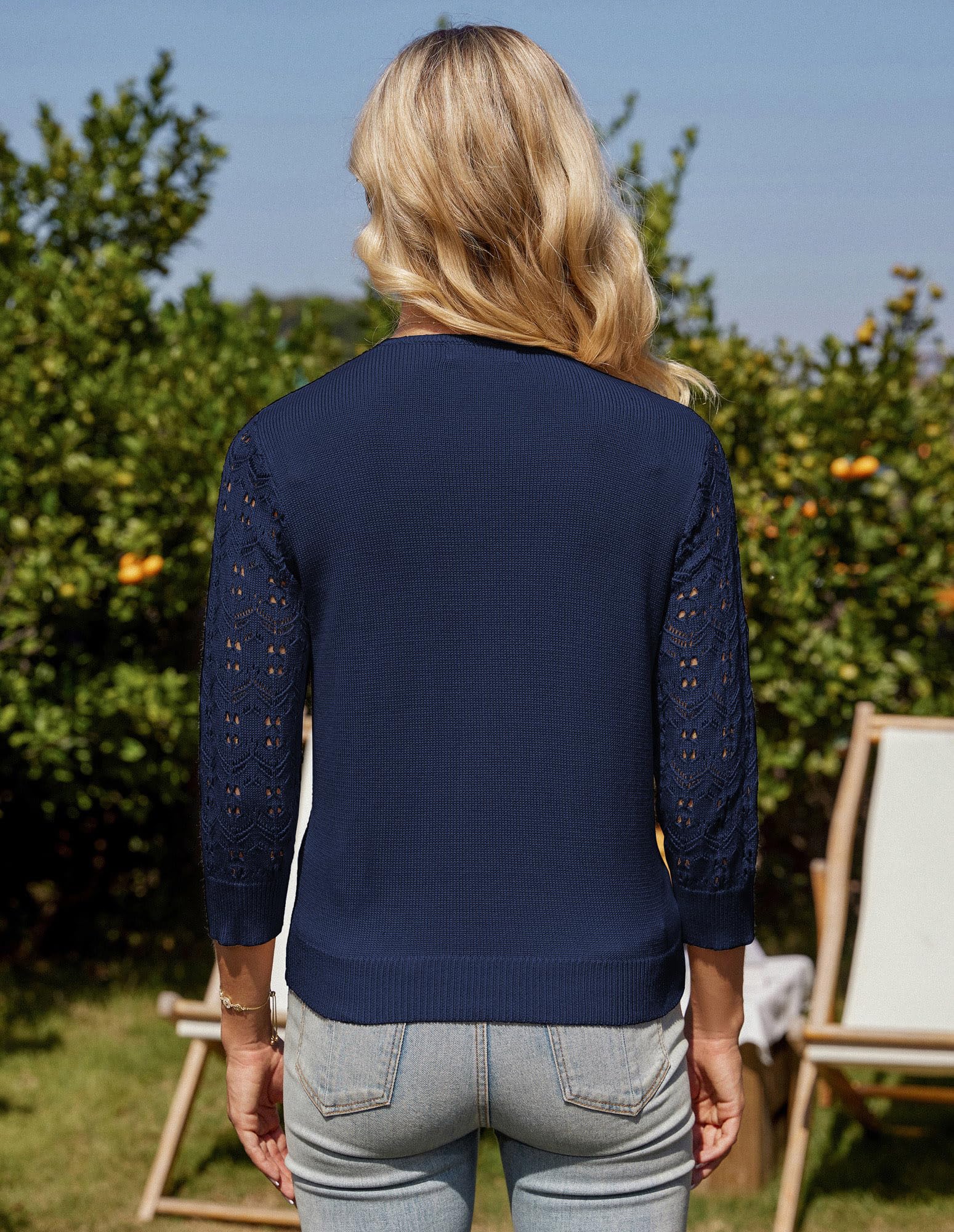 GRACE KARIN Cardigan d'été décontracté et léger à manches 3/4 pour femme