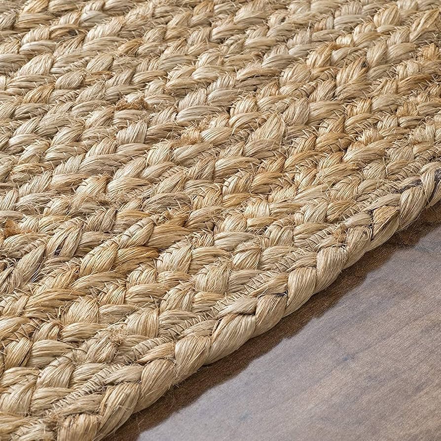 【ニラ】手織りジュートラグ ベージュ 240x240cm 正方形 ニラ】手織りジュートラグ ベージュ 240x240cm 正方形 手織り