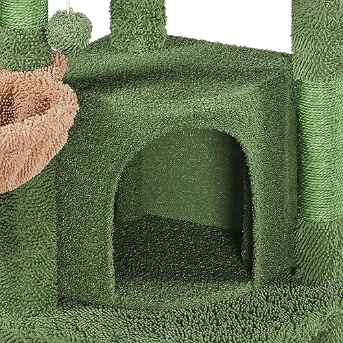 Miniatura 5 de Topeakmart Árbol de gato de cactus de 42 pulgadas de alto con sisal natural bonita torre para gatos con postes para rascar plataforma condominio