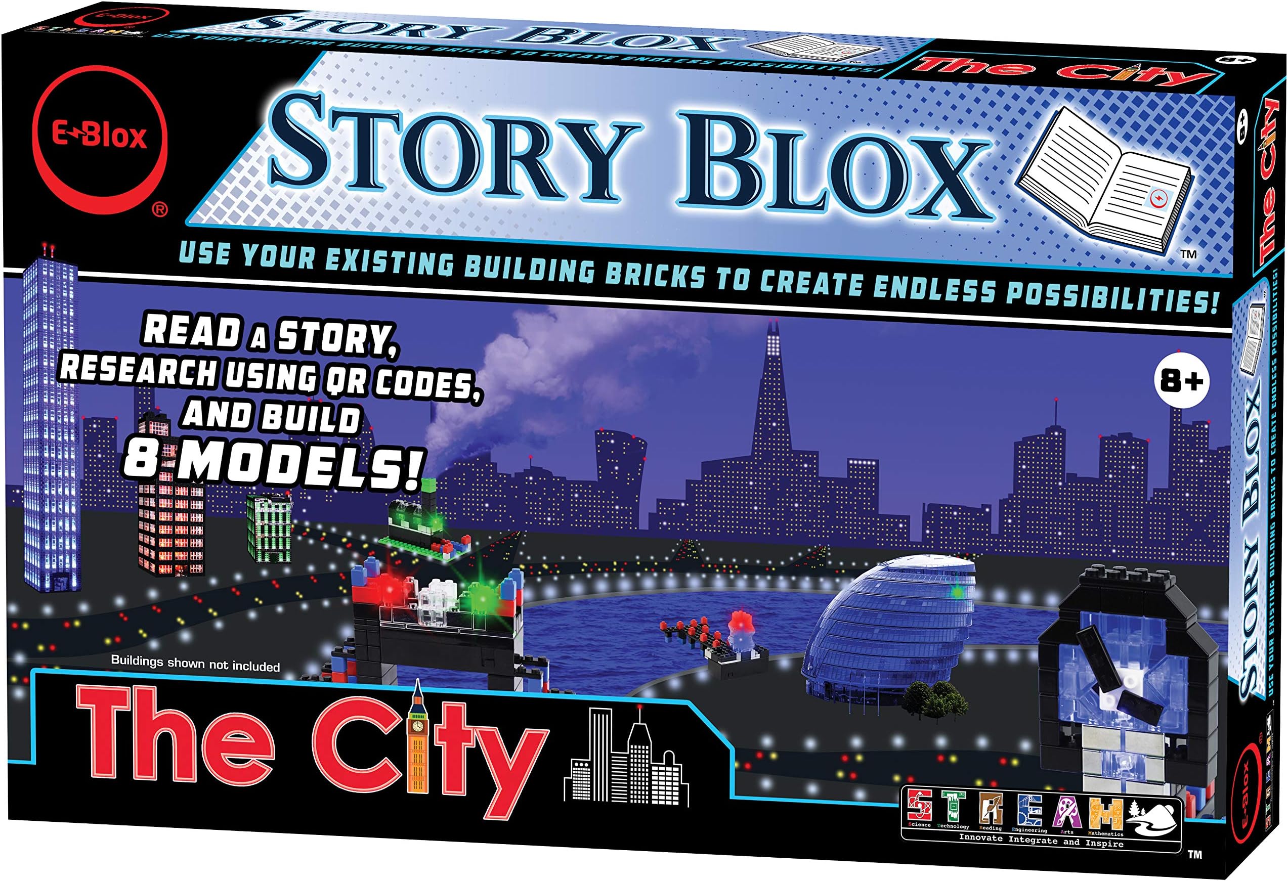 E-Blox Stories Blox Builder - The City LED Light-Up Building Blocks Stories Toy Set for Kids Ages 8+ (EBS-City)