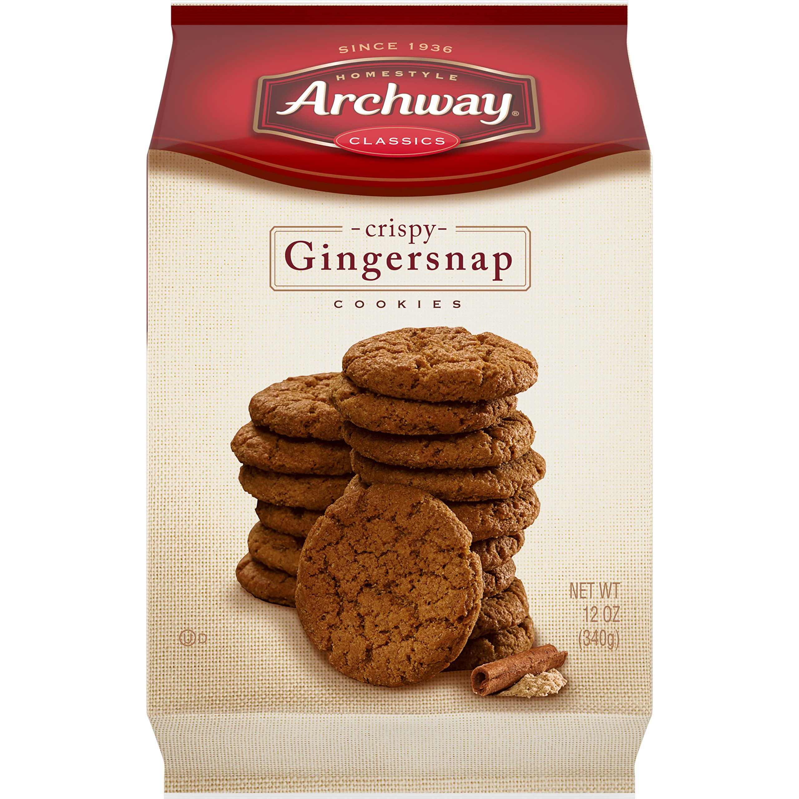 (Dec 21 2024) Archway Cookies, Crispy Gingersnap Cookies, 12 Oz