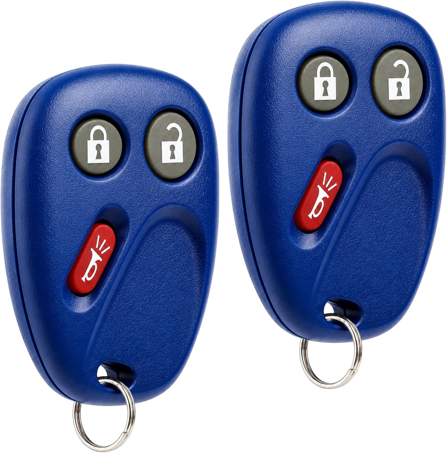 Key Fob Keyless Entry Remote fits Chevy Tahoe Suburban Silverado Avalanche Equinox SSR/GMC Sierra Yukon/Cadillac Escalade/Hummer H2 / Pontiac Torrent/Saturn Vue (LHJ011 Blue), Set of 2