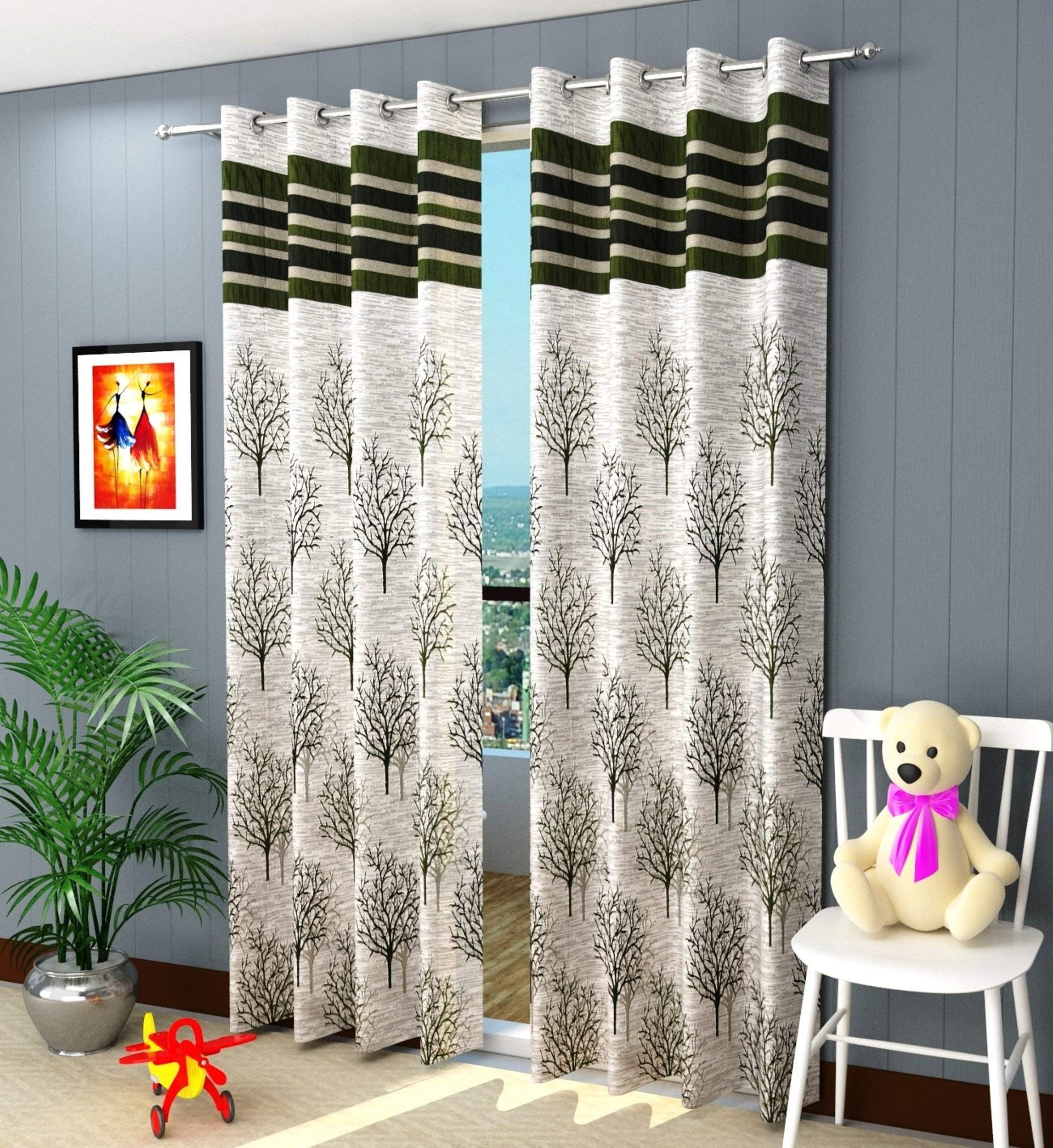 Galaxy Home Decor Jute Heavy Curtains for Long Door 9 Feet, Pack of 2, Green (Green, Long Door 9 Feet) (B084GP34C3) Amazon Price History, Amazon Price Tracker